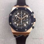 Replica Swiss 3126 Audemars Piguet Royal Oak Offshore Watch Rose Gold Case Black Rubber Bezel